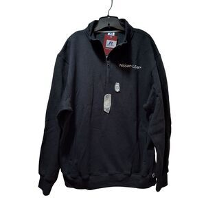 Russell Athletic Nissan Leaf Dri Power Quarter Zip Sweatshirt Men's XL Black